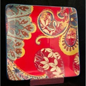 Certified International French Meadows Poetic Wanderlust Dinner Plate Red Floral